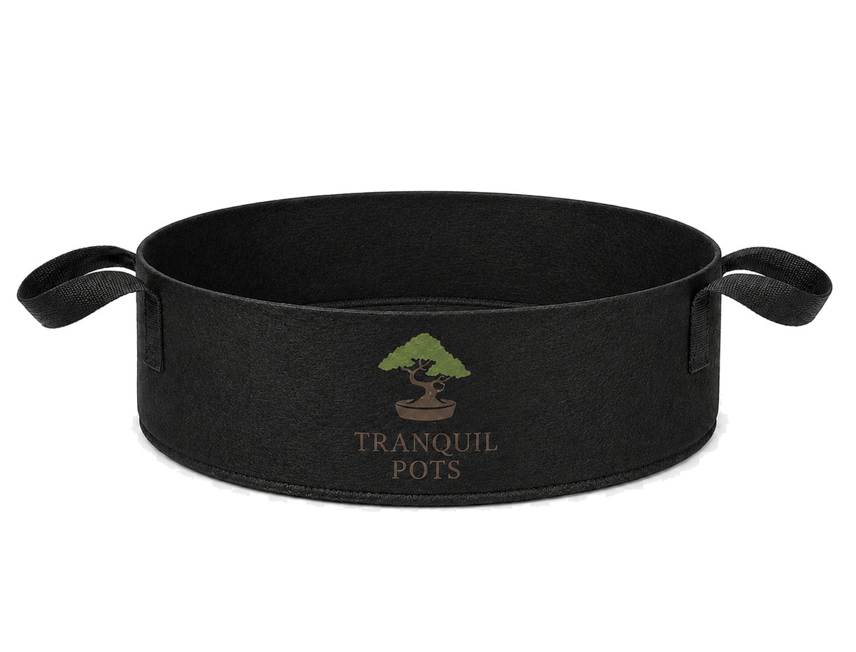 Tranquil Pots fabric bonsai grow pot from a slightly raised angle, showing the open rim