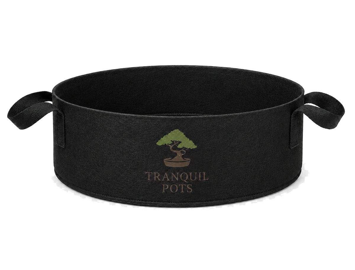 Tranquil Pots fabric bonsai grow pot showing the depth of the sidewall