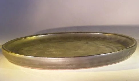 Black Ceramic Humidity/Drip Bonsai Tray - Round 10.0" x 1.0" OD / 9.25" x 0.5" ID