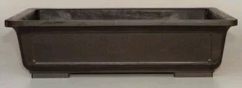 Brown Mica Bonsai Pot - Rectangle 12 3/8" x 8.75 x 4.0" OD 11.0" x 7.5" x 3.25" ID