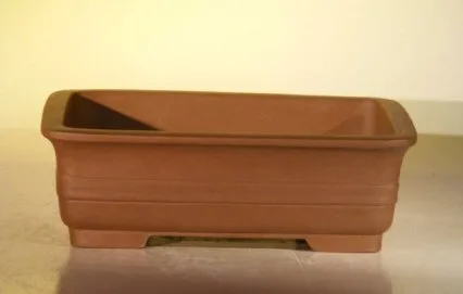 Tan Unglazed Ceramic Bonsai Pot - Rectangle 6.5" x 4.5" x 2.125"