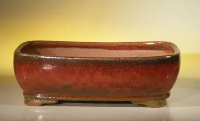 Parisian Red Ceramic Bonsai Pot - Rectangle