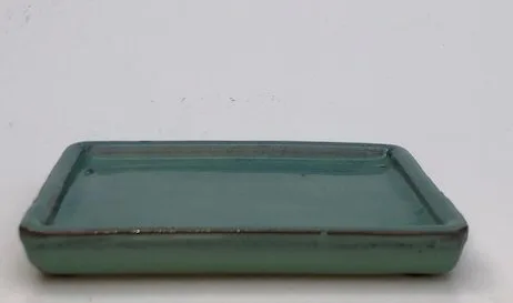 Blue / Green Ceramic Humidity / Drip Tray - Rectangle 7.0 x 5.25" x .5"OD 6.5" x 4.75" x .25"ID