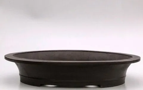 Brown Mica Bonsai Pot - Oval 23.0" x 16.5" x 4.0"OD 20 3/8" x 13 7/8" x 3.5" ID