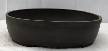 Brown Mica Bonsai Pot - Oval 16 1/8" x 13 3/8" x 3.5"OD 15.25" x 12.25" x 3.0" ID