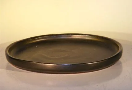Ceramic Humidity/Drip Bonsai Tray - Black Round 11.25" x 1.0"