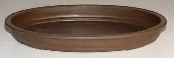 Brown Bonsai Pot for Forest Group or Penjing - Oval 13.25" x 9.25" x 3" OD 12.5" x 8.5" x 2.5" ID