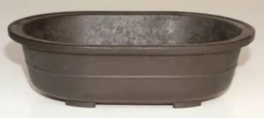 Brown Mica Bonsai Pot - Oval 14" x 9.75" x 3.75" OD 12.5" x 8.25" x 3.25 ID